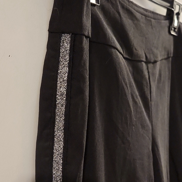 Up~ Slimming Black Pants With Silver Sparkle On Each Side Size 10 - Picture 3 of 7